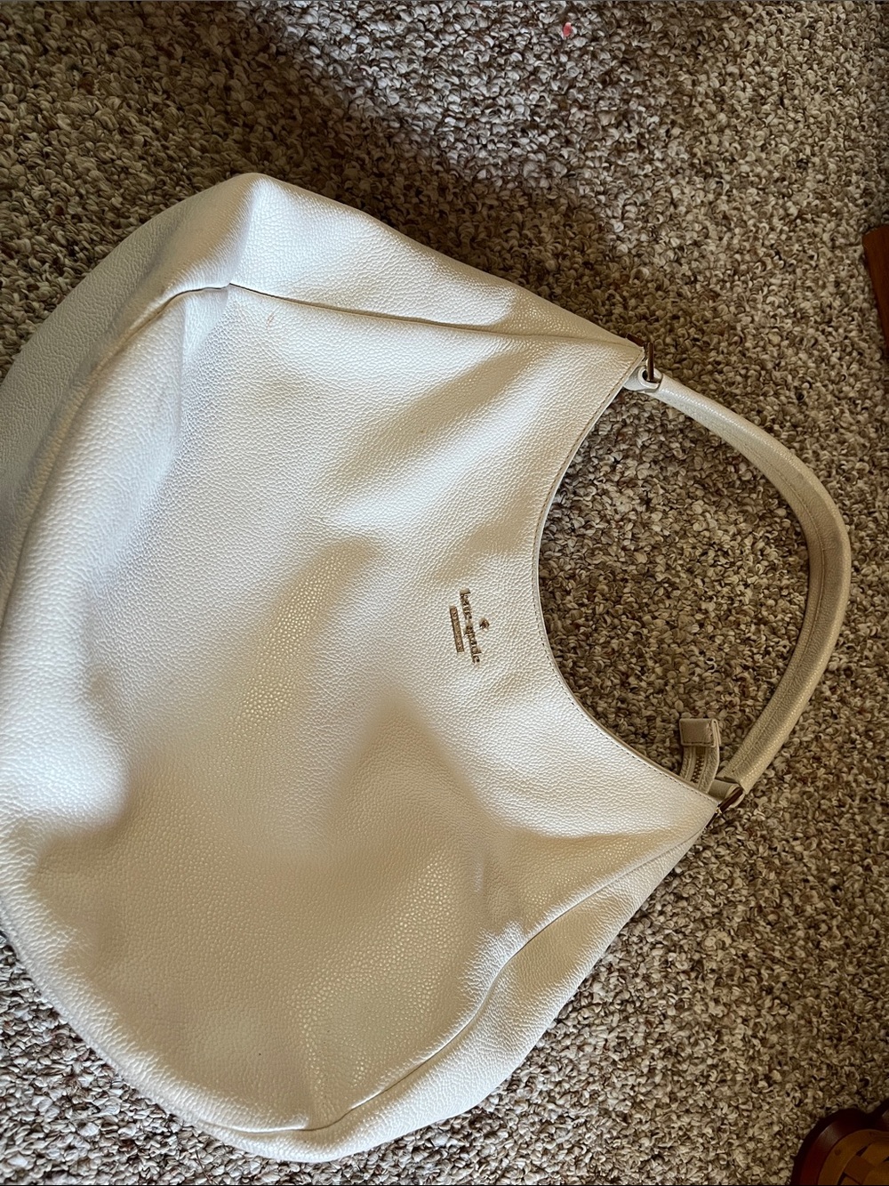 kate spade Cream Pebbled Leather Shoulder Bag